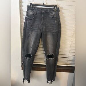 Edgy Black Distressed Women's Skinny Jeans